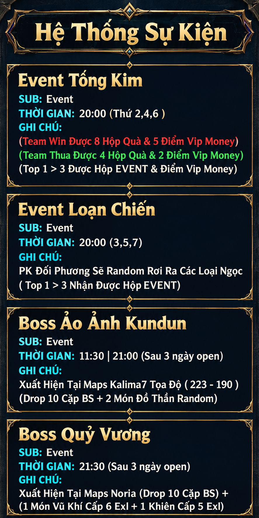 Hệ thống sự kiện phần 3